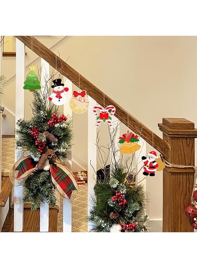 زينة عيد الميلاد الخشبية للطلاء خشب خام غير مكتمل للحرف اليدوية وديكورات الشتاء المعلقة تتضمن 8 أنماط من الأشكال المقطوعة، مجموعة من 80 قطعة - Image 4