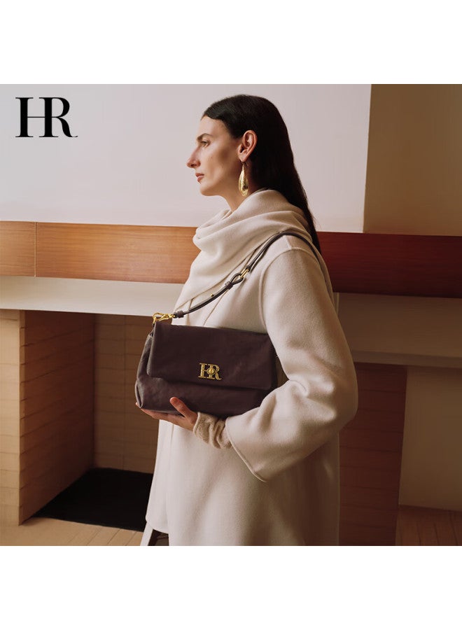 Hr Handbag, Women's Large Capacity Commuter Shoulder Bag, Vegetable Tanned Top-grain Leather Underarm Bag, Birthday Gift - Image 1