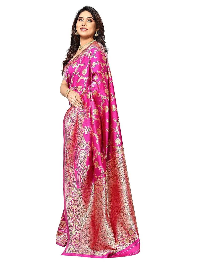 Sidhidata ساري سيدهيداتا النسائي من حرير كانجيفارام بناراسي جاكار مع قطعة بلوزة - مثالي للمهرجانات والأعراس - Image 5