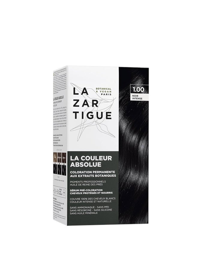 Lazartigue La Couleur Absolue Permanent Haircolor 1.00 Black - Image 1