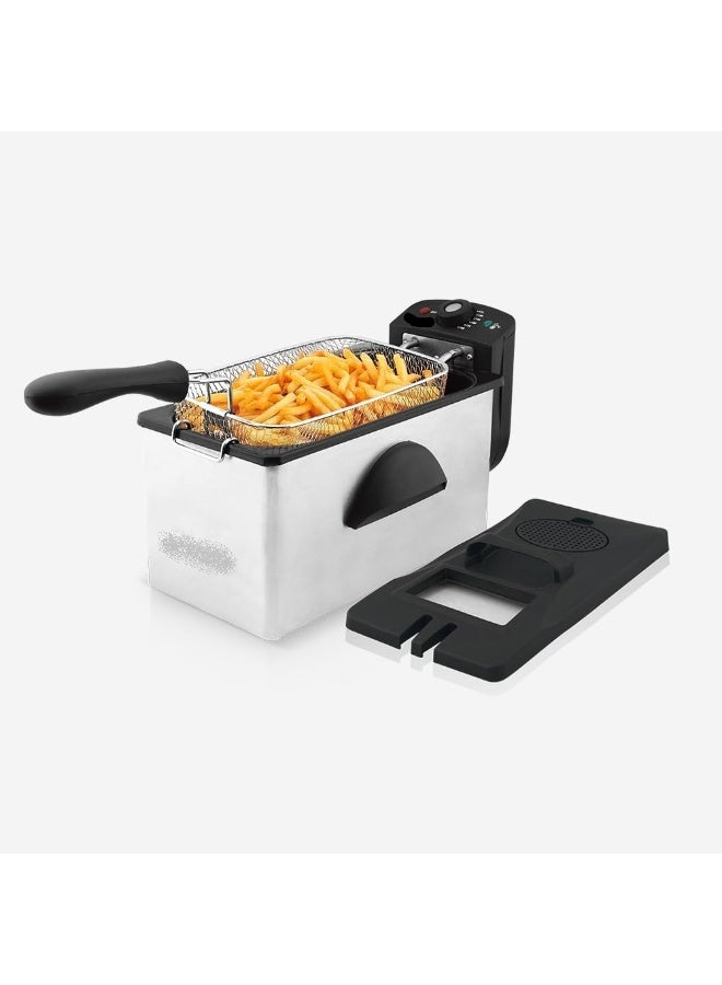 SLIVERS CRIEST Electric Deep Fryer 3L Stainless Steel –2000W Professional Deep Fat Fryer with Adjustable Thermostat, Viewing Window Lid & Frying Basket, Compact Easy-Clean Design for Home Kitchen, Restaurants, Parties & Events - Image 2