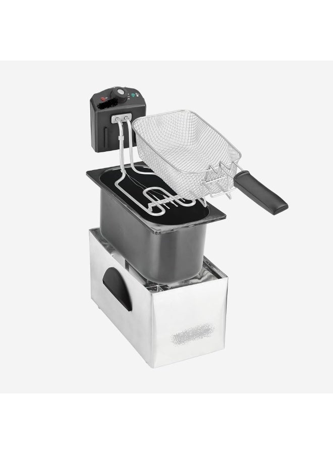 SLIVERS CRIEST Electric Deep Fryer 3L Stainless Steel –2000W Professional Deep Fat Fryer with Adjustable Thermostat, Viewing Window Lid & Frying Basket, Compact Easy-Clean Design for Home Kitchen, Restaurants, Parties & Events - Image 3