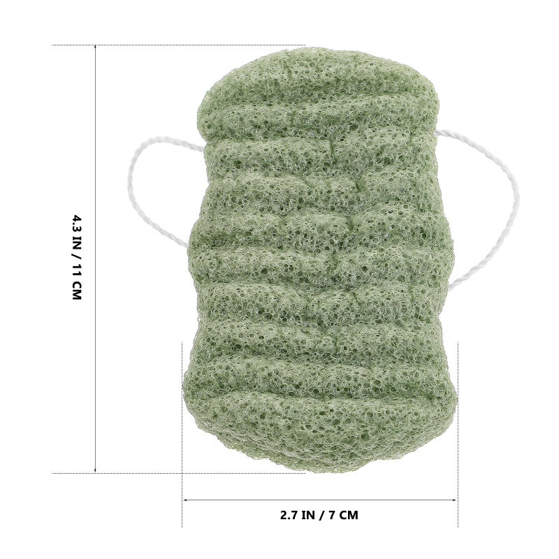 Green Konjac Exfoliating Bath Sponge Back Scrubber For Deep Cleansing Rich Foam - Image 3