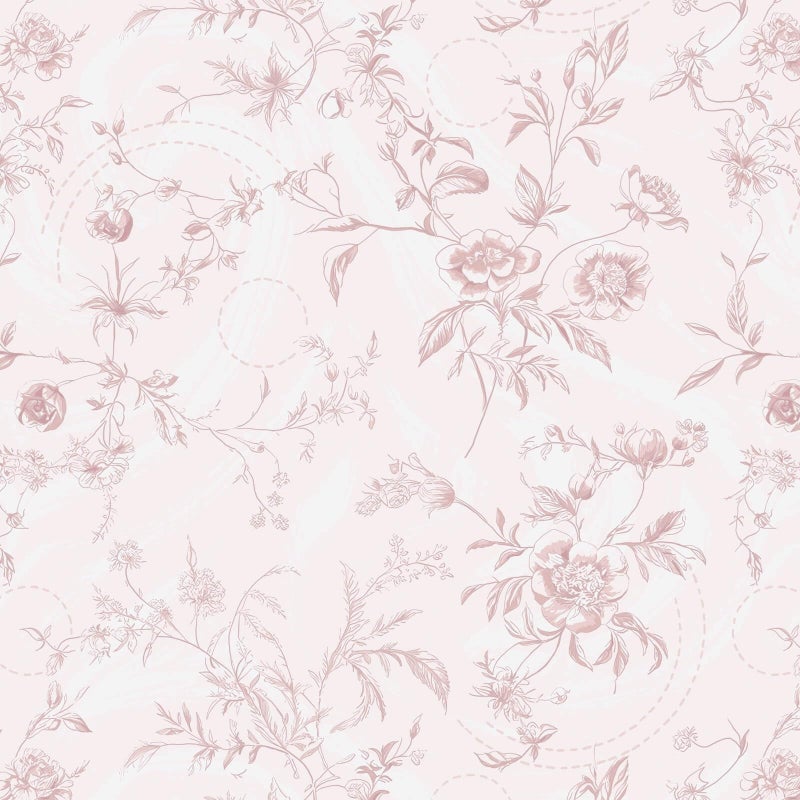 Ismoon Peel and Stick Wallpaper Floral Pink Stick on Wall Paper Vintage French Contact Paper for Cabinet Textured Removable Self Adhesive Wallpaper Vinyl Roll Shelf Deco, 17.3x78.7in - Image 1