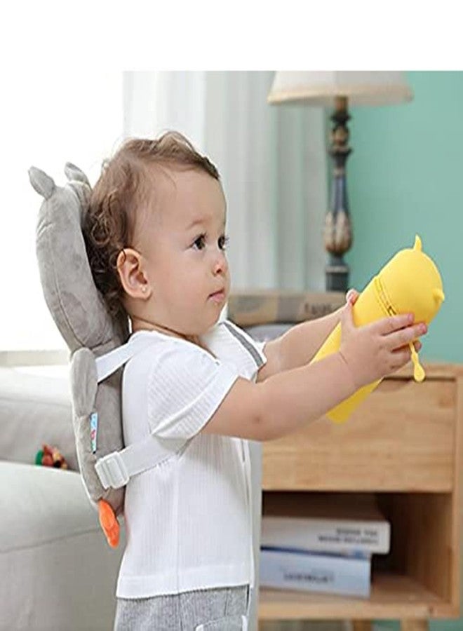 Ess Cubes Enterprise Baby Head Guard Safety Protector Cushion Plush Soft Toy Early Learning Toy Crawling Walking Running Toddler Fall Protection Baby Protector Child Adjustable Shoulder Strap Backpack (Grey, Owl Shape) - Image 5
