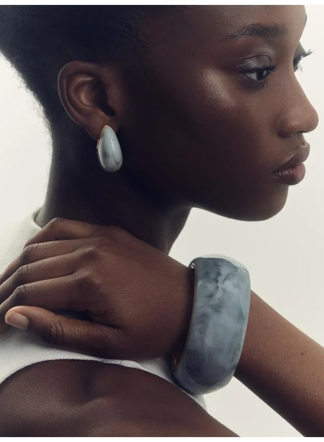 REISS Ciara: Curve Marble Bangle