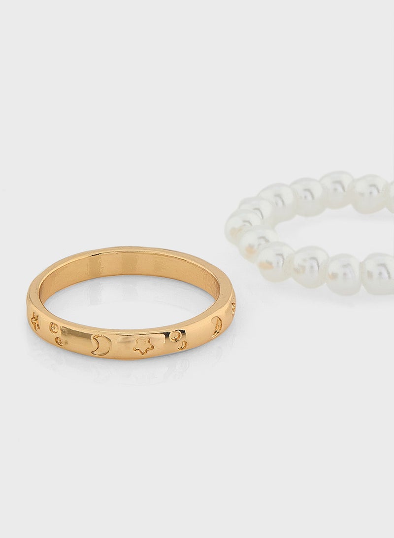 ELLA 3 Pack Mix Pearl Ring  - Image 2