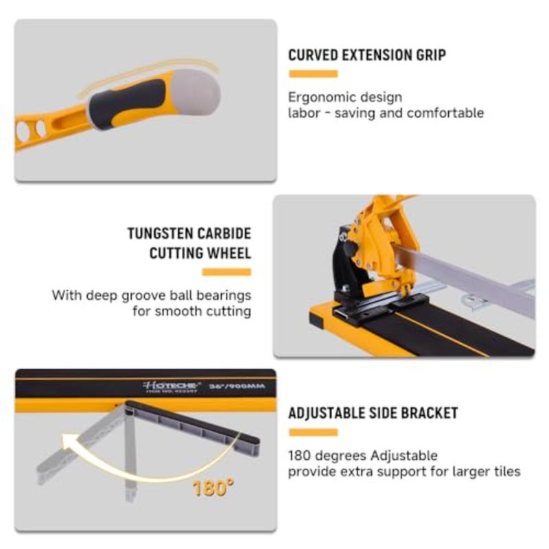 Hoteche 36"/900Mm Heavy Duty Tile Cutter, Top Professional Tile Cutter for Parallel and Angled 0°-60° Cuts, 16Mm Cutting Depth - Image 4