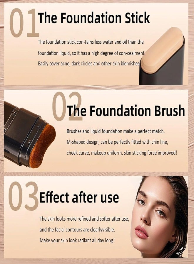 RAIYARAJ 2 in 1 Korean Anti-Wrinkle Foundation Stick with Brush | Flawless Eraser Double Head Face Makeup, Waterproof Traceless Long Lasting Repair Foundation | For Smooth Natural Finish - Image 4