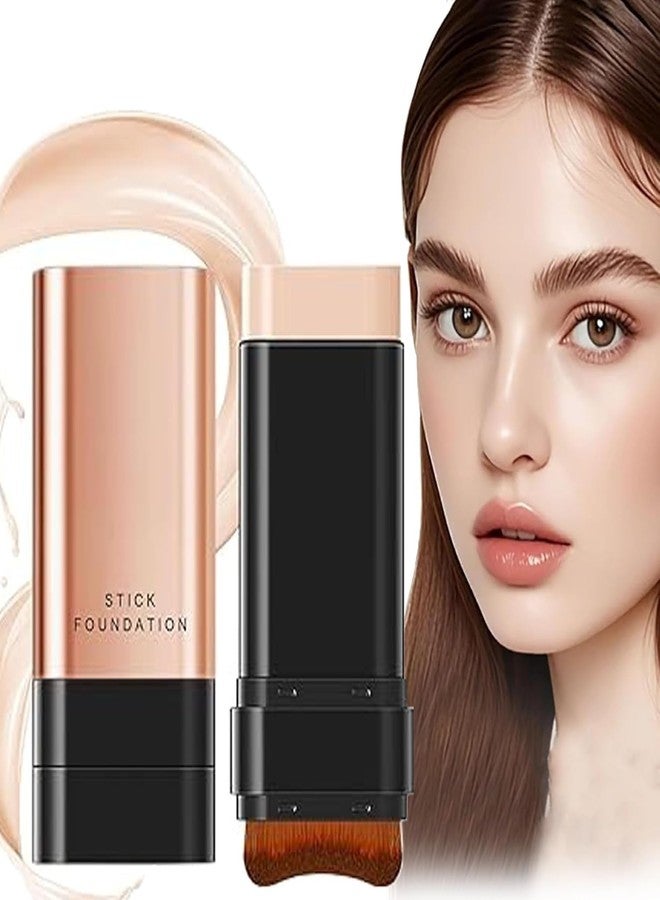 RAIYARAJ 2 in 1 Korean Anti-Wrinkle Foundation Stick with Brush | Flawless Eraser Double Head Face Makeup, Waterproof Traceless Long Lasting Repair Foundation | For Smooth Natural Finish - Image 1