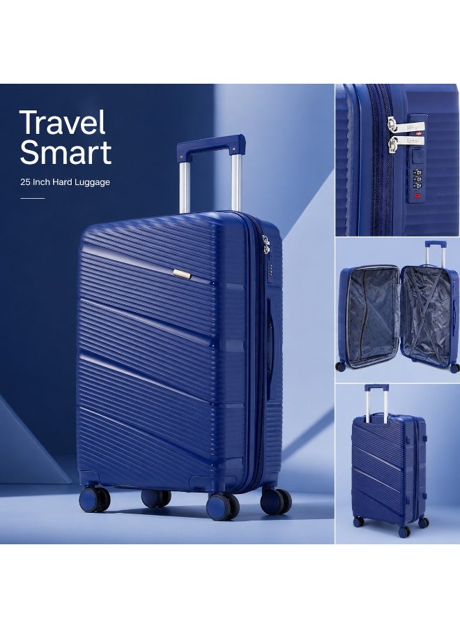 Hard Shell Travel Suitcase 25 Inch Trolley Luggage with Smooth Rolling Wheels, Spacious Packing Space, Comfortable Carry Handle for Travel and Vacations - Image 4