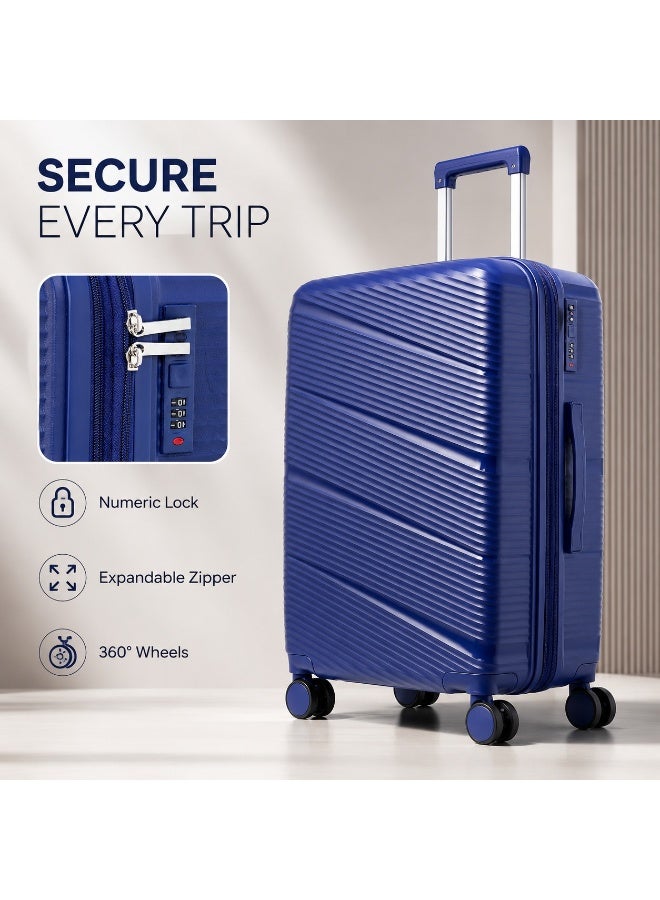 Hard Shell Travel Suitcase 25 Inch Trolley Luggage with Smooth Rolling Wheels, Spacious Packing Space, Comfortable Carry Handle for Travel and Vacations - Image 3