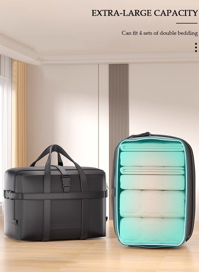 DUNISO Heavy-Duty Storage Bags With Zippers, Extra Large Durable Clothes Blanket Organizer Totes For Moving, Waterproof Laundry Bags With Reinforced Handles, Space-Saving Foldable Storage Pouch For Home, Travel, Dorm - Image 4