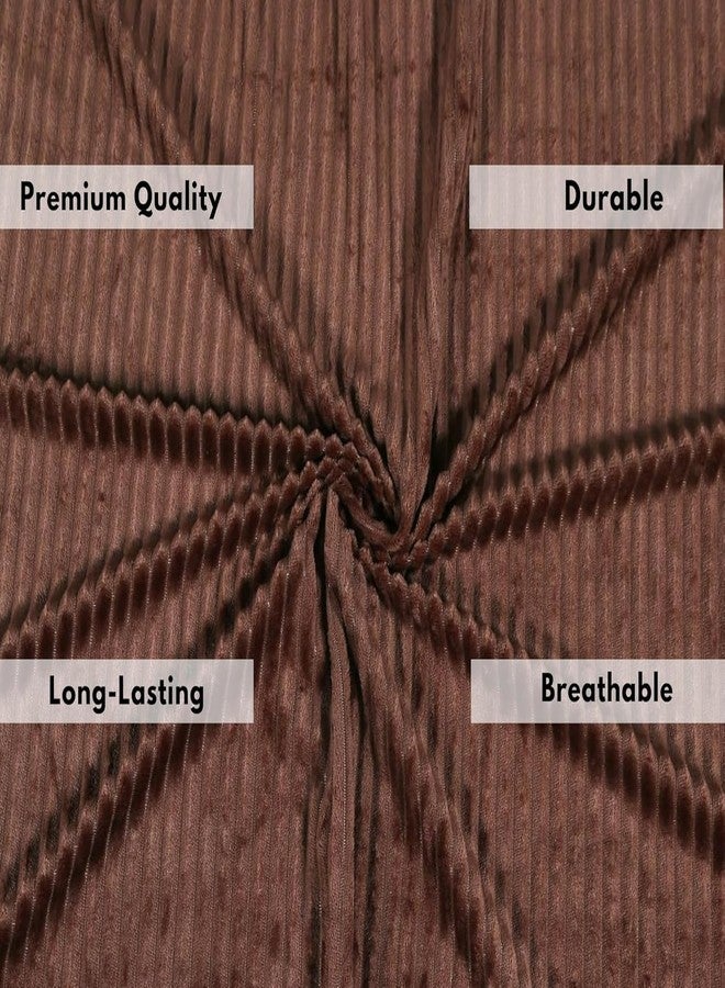 YETLI Pencil Warm Supersoft Smooth Flannel Minky Woollen Winter 1 Fitted Double bedsheet with 2 Pillow Covers - Brown - Image 2