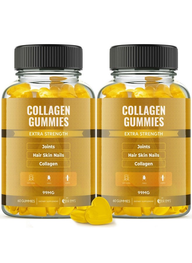 DR. EMY'S - Collagen Gummies Gummy Vitamin For Women & Men Hair Skin Nails Joint Supplement. Anti Aging Collagen Gummy Supplements. Strengthen Hair Skin And Nails. Gelatin Free. 120 Ct Each. (2) - Image 1