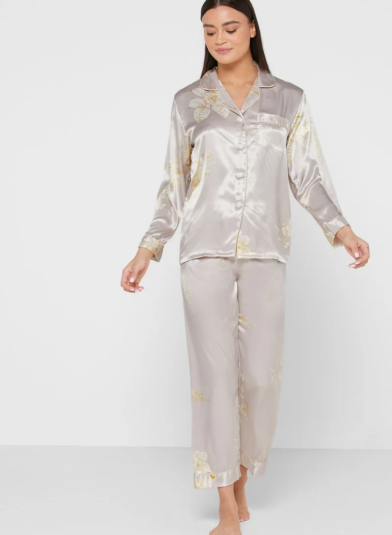 ELLA Satin Print Pyjama Set