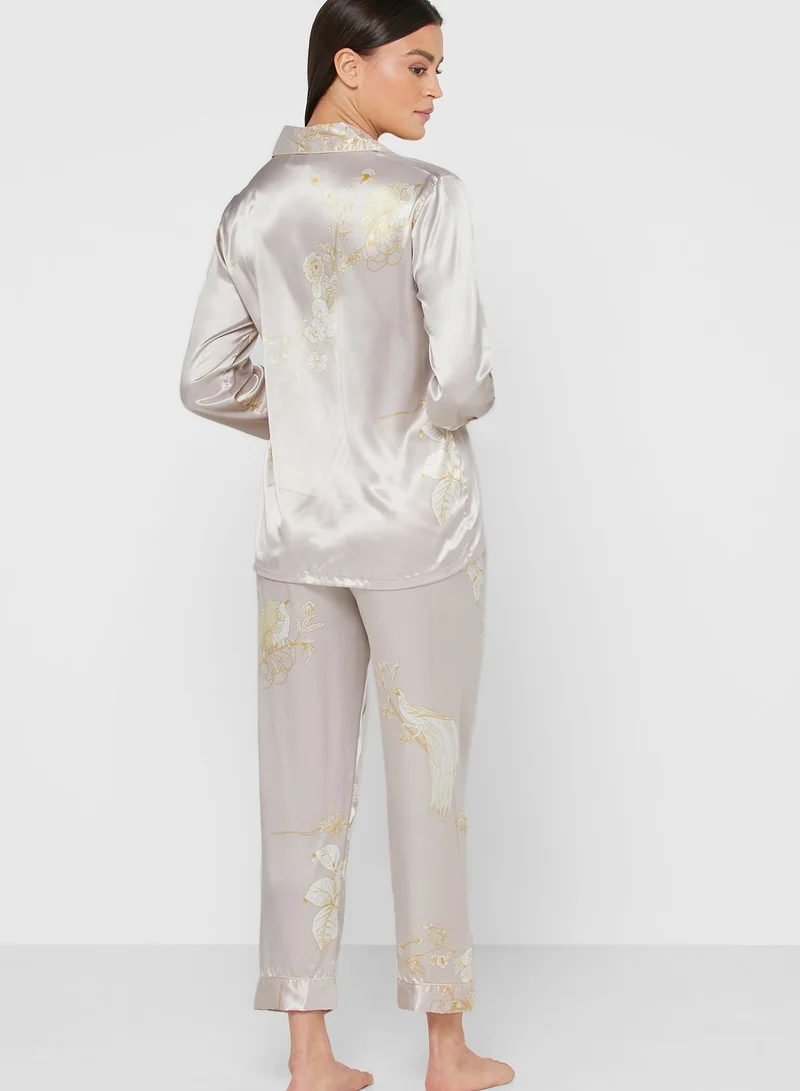 ELLA Satin Print Pyjama Set