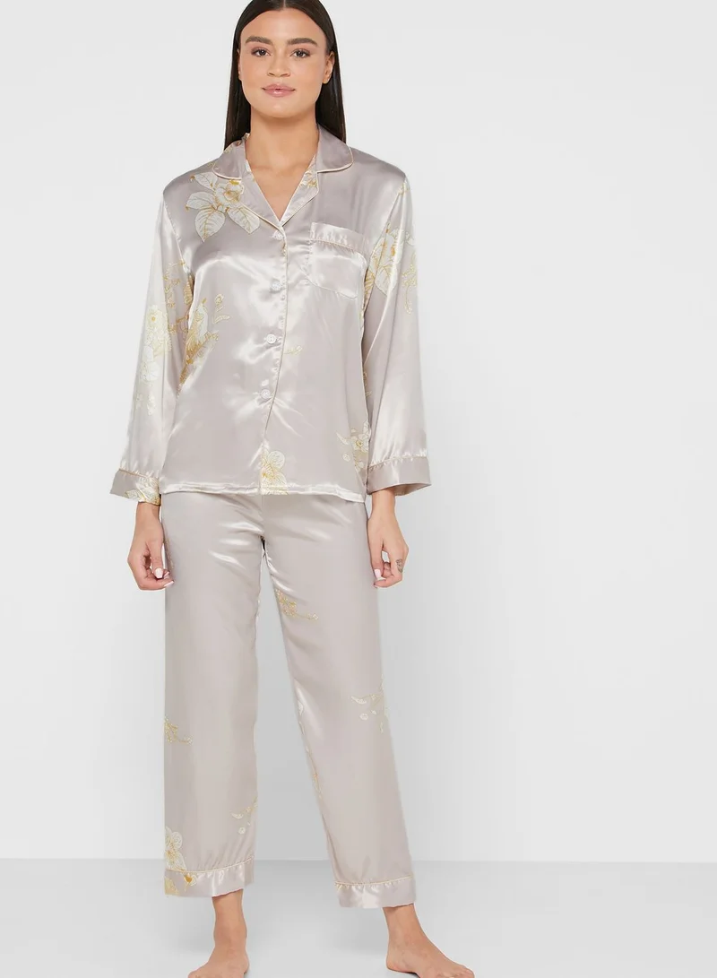 ELLA Satin Print Pyjama Set