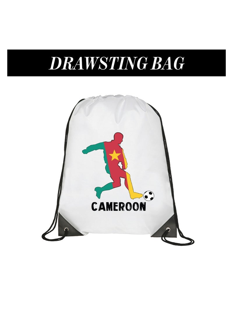Cameroon Sports Combo Pack - Gifts for Sports Fan - Cap - Scarf - Flag - Flag Pin - Drawstring Bag - Image 4