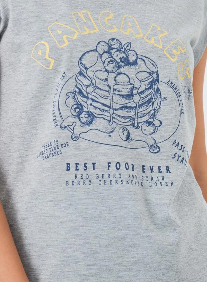 Styli Styli Pancake Graphic Print Tank and Gingham Checked Pyjama Set