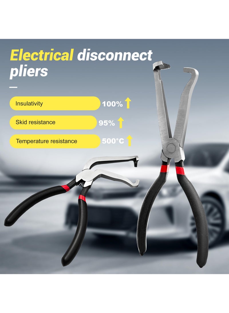 Generic Electrical Disconnect Pliers, Electrical Connector Pliers for Cars(1*Straight&1 * 60°Bend), Fuel Line Tools with Anti-Slip Grip, Fuel Line Disconnect Tool Set for Air Flow Sensors Fuel Injectors  - Image 2