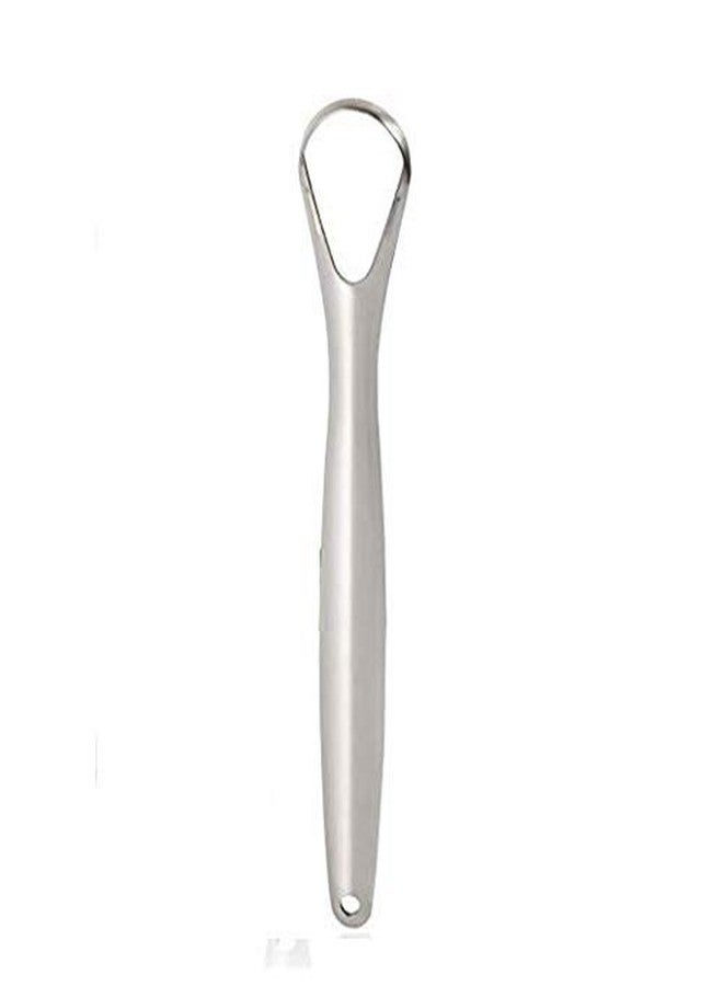 YIBIDINAY Tongue Scraper Cleaner for Adults Surgical Grade Stainless Steel Metal Tongue Brush Dental Kit Professional Eliminate Bad Breath With Non-synthetic Grip (1 Pack, Silver - Image 1