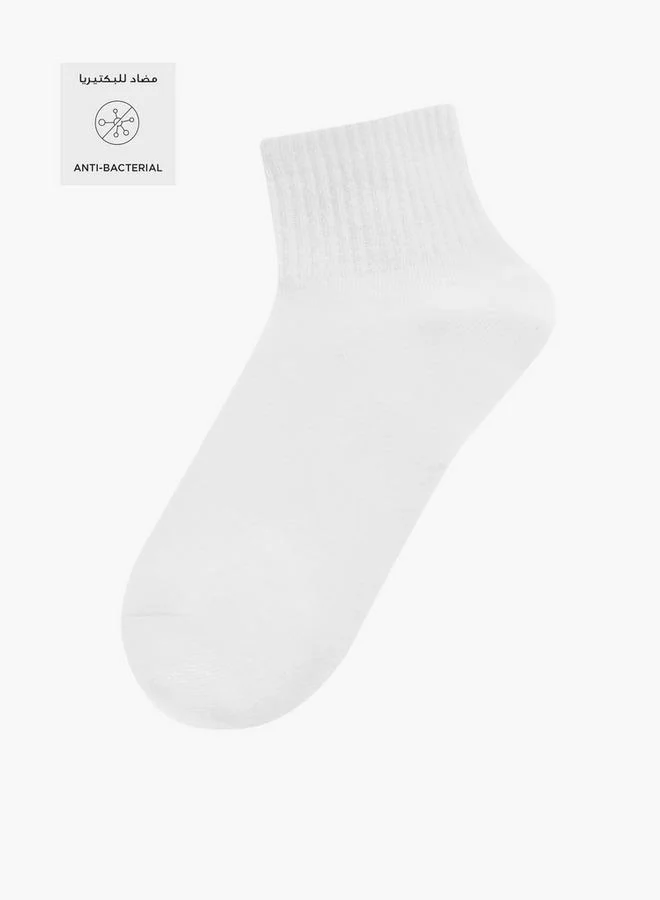 سبلاش فيڤ Set of 5 - Ribbed Quarter Crew Length Socks with Antibacterial Protection