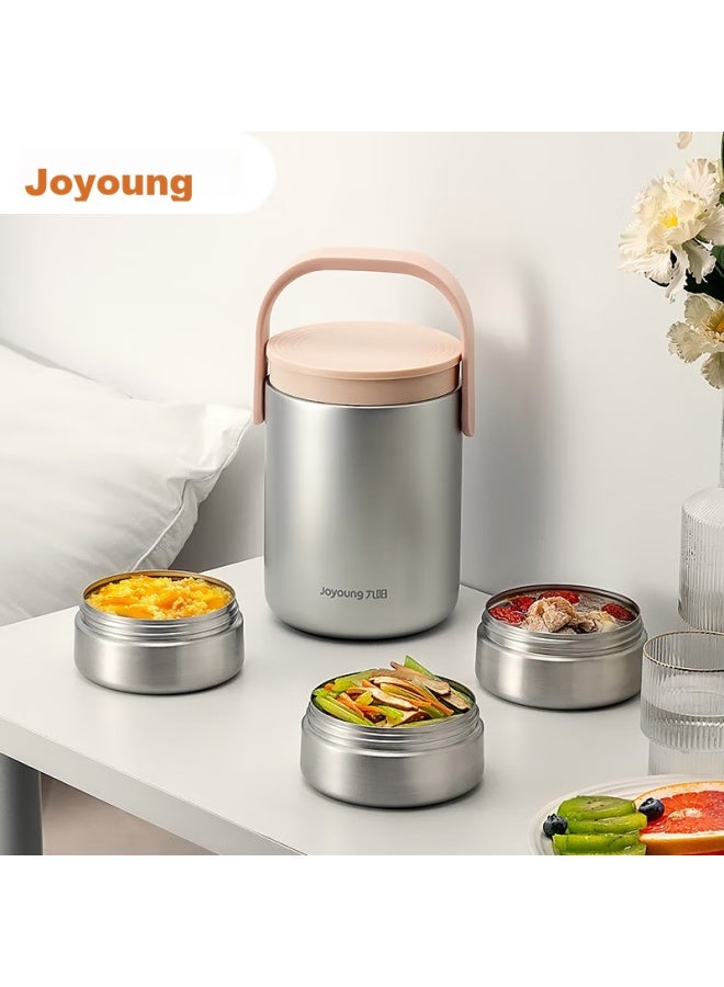 Joyoung Insulated Lunch Box With Handle, 1.8l Large Capacity, 304 Stainless Steel, Extra Long Insulation, For Office Workers, Lunch Carrier, Bento Box - Image 4