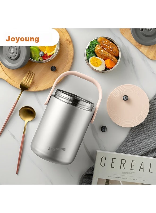 Joyoung Insulated Lunch Box With Handle, 1.8l Large Capacity, 304 Stainless Steel, Extra Long Insulation, For Office Workers, Lunch Carrier, Bento Box - Image 5