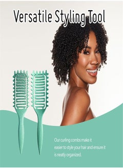 ZUKIMM 2024 Newest Vented Curly Hair Brush, Bounce Curl Define Styling Brush, Wet Dry Detangler Hair Brush, The Essential Tool For Shaping and Styling Your Curls, Achieve Perfectly Defined Curls (Green)  - Image 5