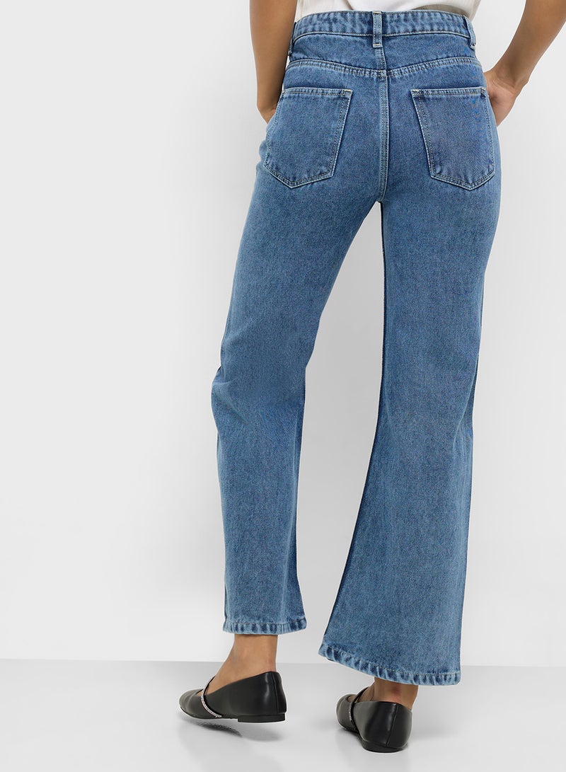 Ginger Distressed High Rise Straight Fit Jeans  - Image 3