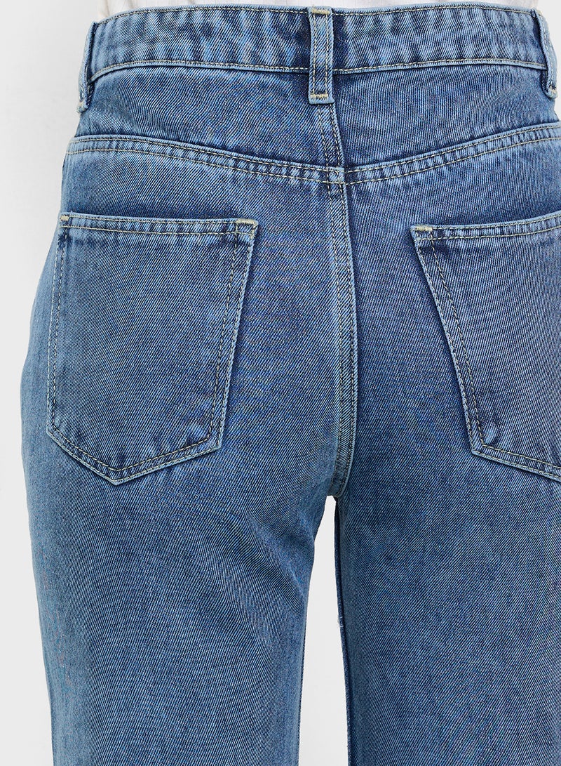 Ginger Distressed High Rise Straight Fit Jeans  - Image 5