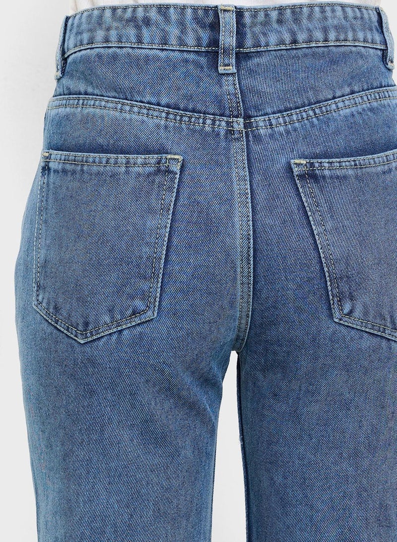 Ginger Distressed High Rise Straight Fit Jeans - Image 5