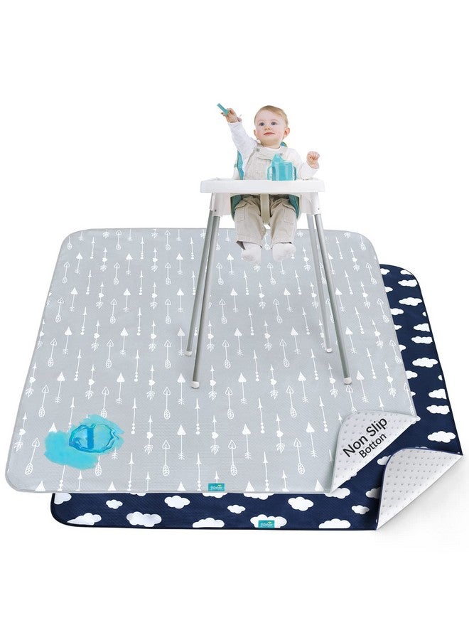 Biloban Splat Mat 2 Pack For Under High Chair & Arts & Crafts & Eating Mess Waterproof Baby Playtime Antislip Mat For Floor Or Table Reusable & Portable Splash Mat 42” ×46”  - Image 2