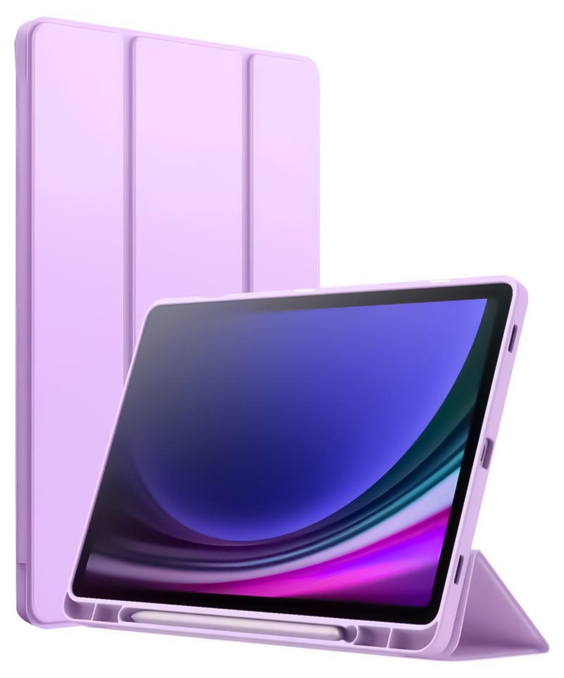 جراب ذكي لجهاز Xiaomi Redmi Pad SE 11 بوصة اللوحي 2023 مع حامل قلم رصاص، غطاء خلفي ذكي ناعم من مادة TPU مع خاصية الإيقاظ/السكون التلقائي (أرجواني)