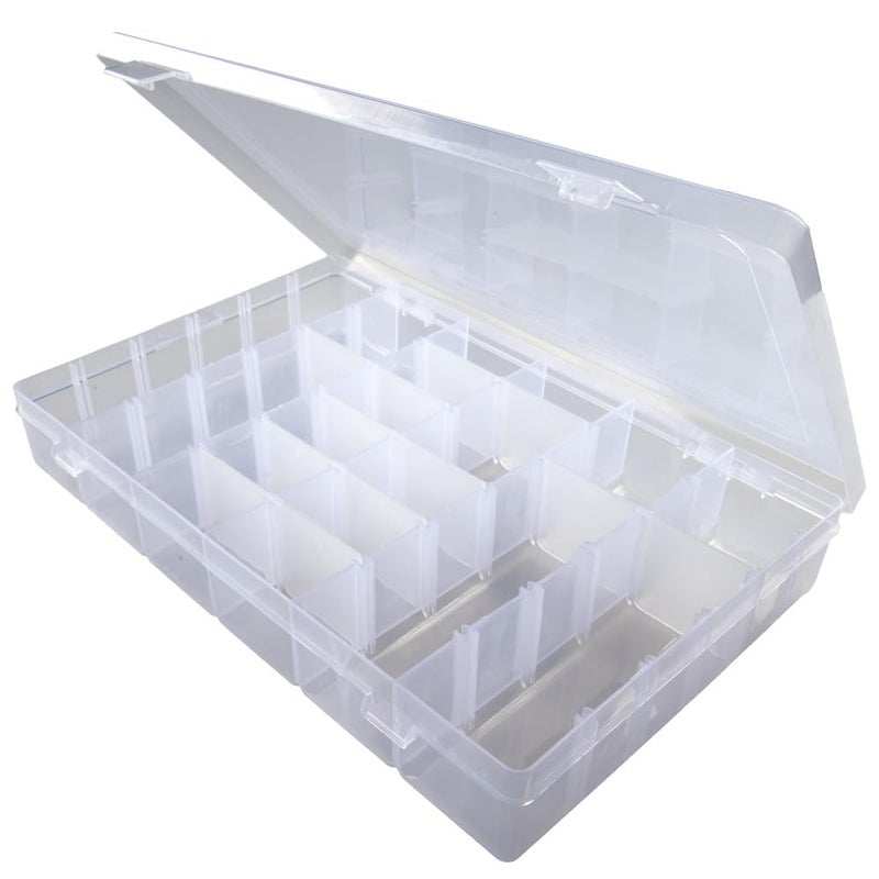 Craft County Embroidery Floss and Thread Organizer Box 17 Compartments Clear White Plastic Empty Organizer - Image 2
