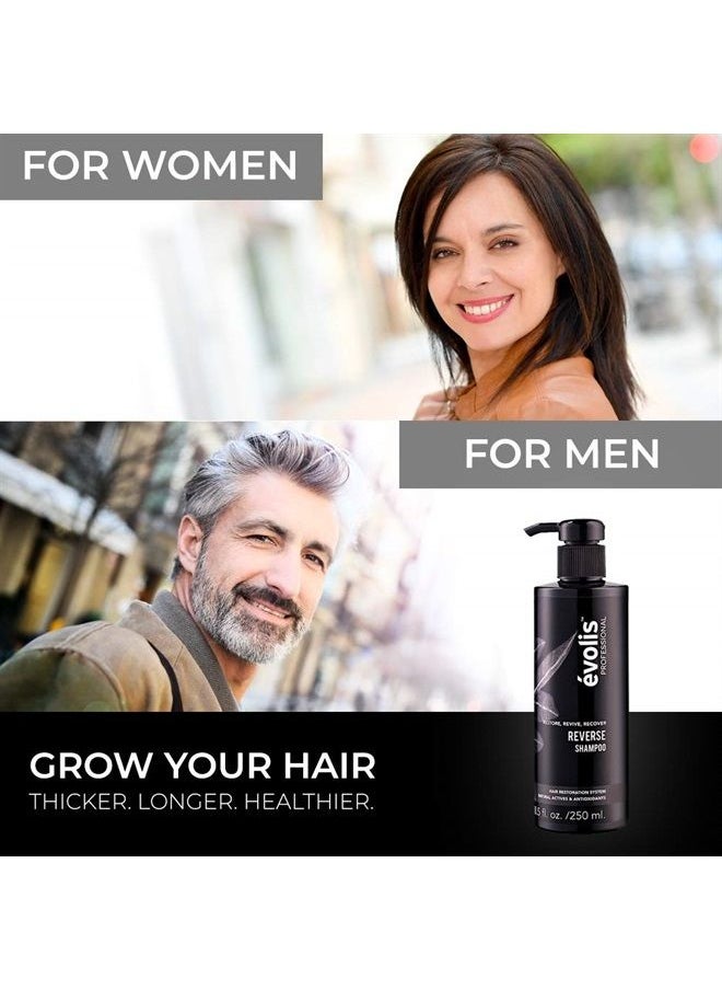 evolis - évolis REVERSE Shampoo - Hair Growth Shampoo - Keratin Shampoo Sulfate Free - Natural Hair Growth Shampoo with Keratin and Wheat Protein - Hair Growth Treatment (8.5 fl oz) - Image 1