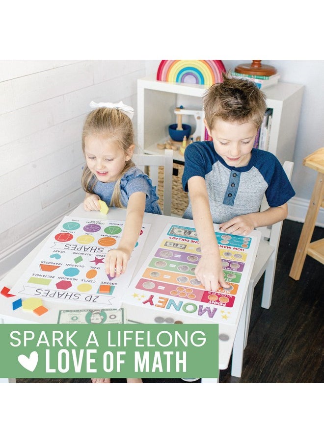 Hadley Designs Hadley Designs 12 Math Educational Posters, Essentials Pack For 1st, 2nd, 3rd, 4th & 5th Grade, Times Table Chart for Kids Learning 2d 3d Shapes, Fractions, Vocabulary, Multiples & Division  - Image 2