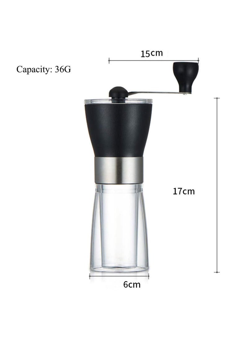 NIBEMINENT Manual Coffee Grinder, Conical Burr Grinder Portable Hand Crank Bean Mill for Home and Travel (Black) - Image 4