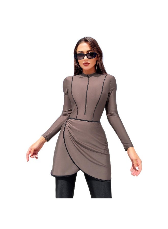 جديد النساء الأكمام الطويلة واقي الشمس قطعتين شاطئ ملابس السباحة مجموعة - Image 4