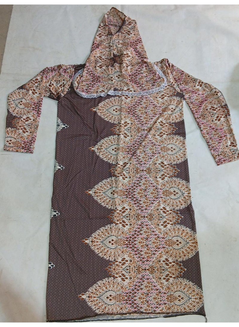 Kids Girls Prayer Esdall / Abaya Size 10 Patterned - Islamic Prayer Dress - Image 2