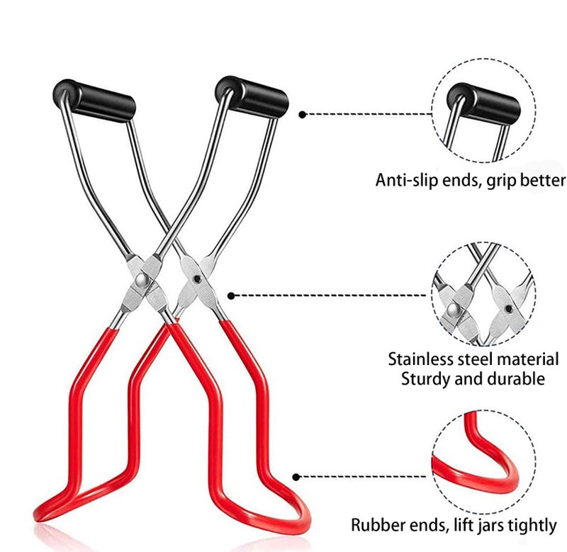 Cedilis 4 Pieces Canning Kit, 1PC Canning Rack+ 1PC Jar Lifter Tong+ 2PC Funnels, Stainless Steel Canning Supplies for Mason Jars - Image 3