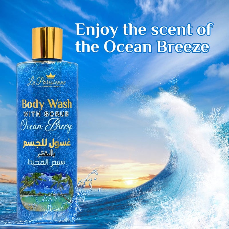 ECOLYTE+ La Parisienne Premium Body Wash with Scrub - Ocean Breeze, 500 ml - Image 3