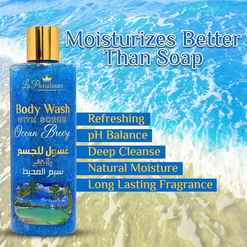ECOLYTE+ La Parisienne Premium Body Wash with Scrub - Ocean Breeze, 500 ml - Image 4