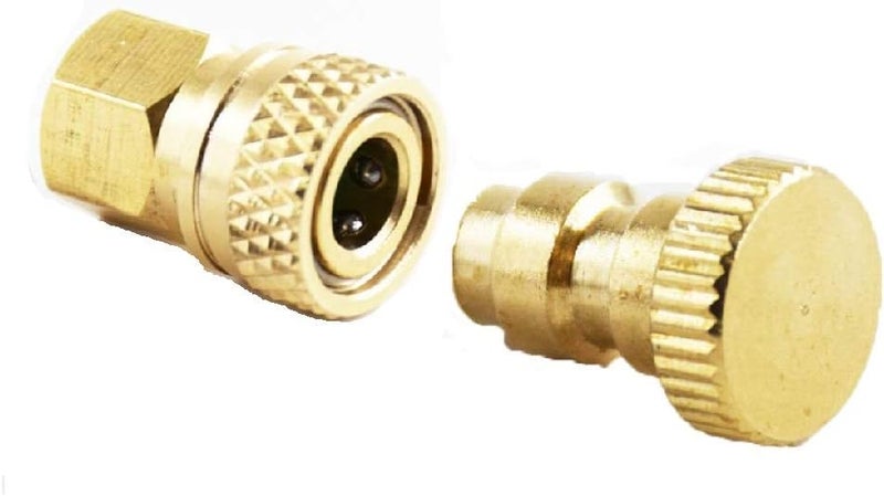 2-Pack Paintball Airsoft PCP Connection Hex 8mm Quick Connect Male Dust Plug, Gold