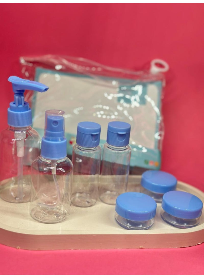 Generic 7 Pieces Luxury Refillable Travel Bottles Set Lotion Shampoo Shower Gel Empty Container for Liquid Cosmetic Packing Tool (may vary color) - Image 3