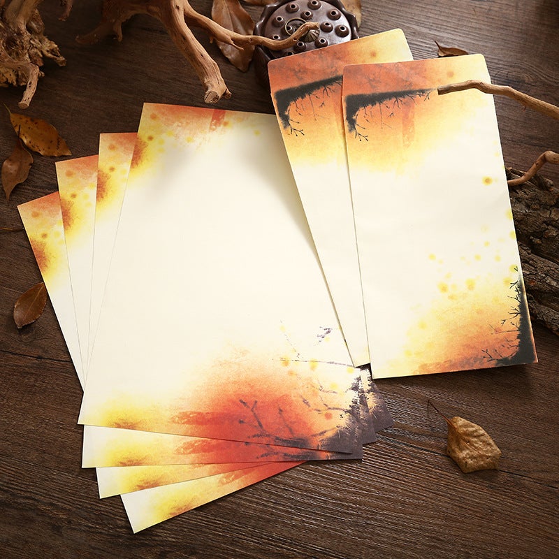 Chinese Style Letter Paper Set Romantic Retro Aesthetic Confession Love Letter Paper 4 Letter Paper + 2 Envelopes - Image 1