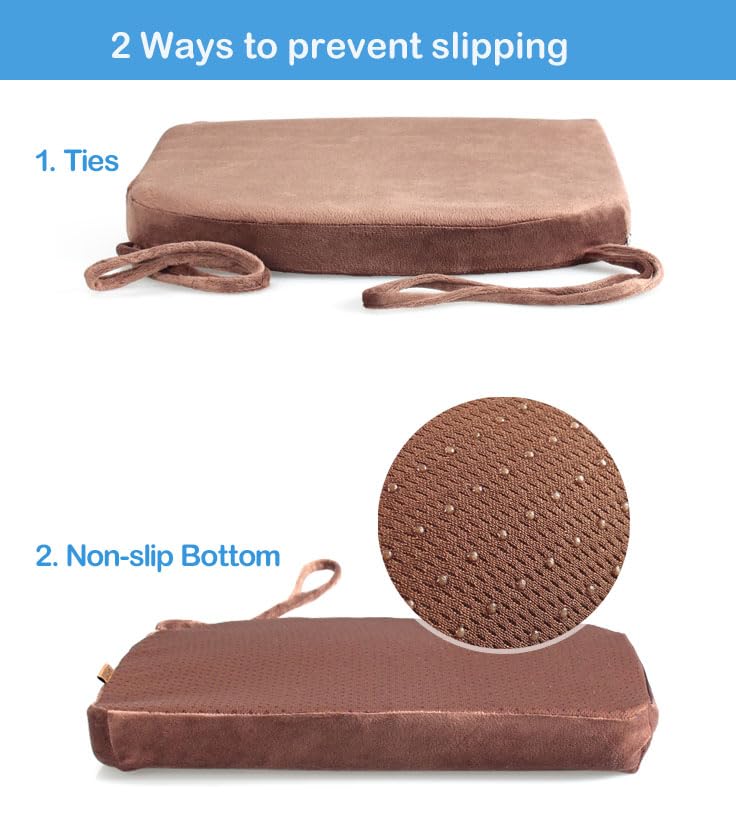 Augld 14x14 Metal Chair Cushion Set of 2 Memory Foam School Chair Cushion Small U Shape Seat Cushion Coffee - Image 5