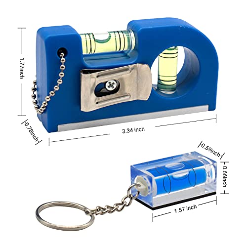 Sanung 4PCS Portable Mini Spirit Levels with Magnetic Base Small Pocket Bubble Measuring Levels Keychain Horizontal Vertical Leveler with Storage Bag for Carpentry Tripod Wall Clock - Image 2