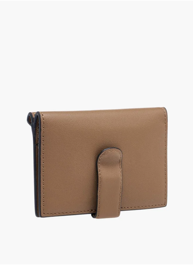 دوتشيني Textured Card Holder with Button Closure